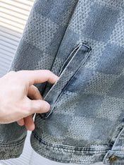 LV SHIRT JACKET IN COUNTRY BLUE DAMIER DENIM 239122