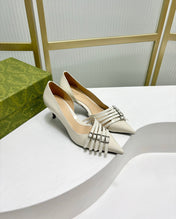 HIGH PUMP 6 CM IN WHITE CALFSKIN