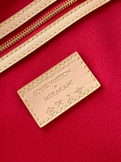 KEEPALL BANDOULIÈRE 45 IN WHITE AND RED CALFSKIN