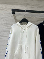 CELINE 26S SLEEVE ZIP-UP KNIT HOODIE 740