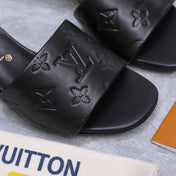 LV 26S 6AM MULE 55MM IN BLACK CALFSKIN EMBOSSED MONOGRAM LOGO
