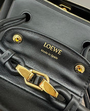 LOEWE 25S MEDIUM MADRID BAG 23 IN BLACK CALFSKIN GOLD HARDWARE