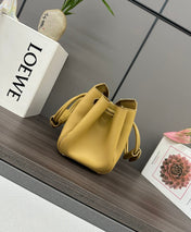LOEWE 25S MEDIUM MADRID BAG 23 IN SAND YELLOW CALFSKIN GOLD HARDWARE