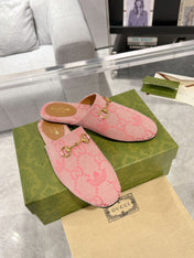 GG & ADIDAS MULE HORSEBIT BUCKLE LIGHT PINK CANVAS