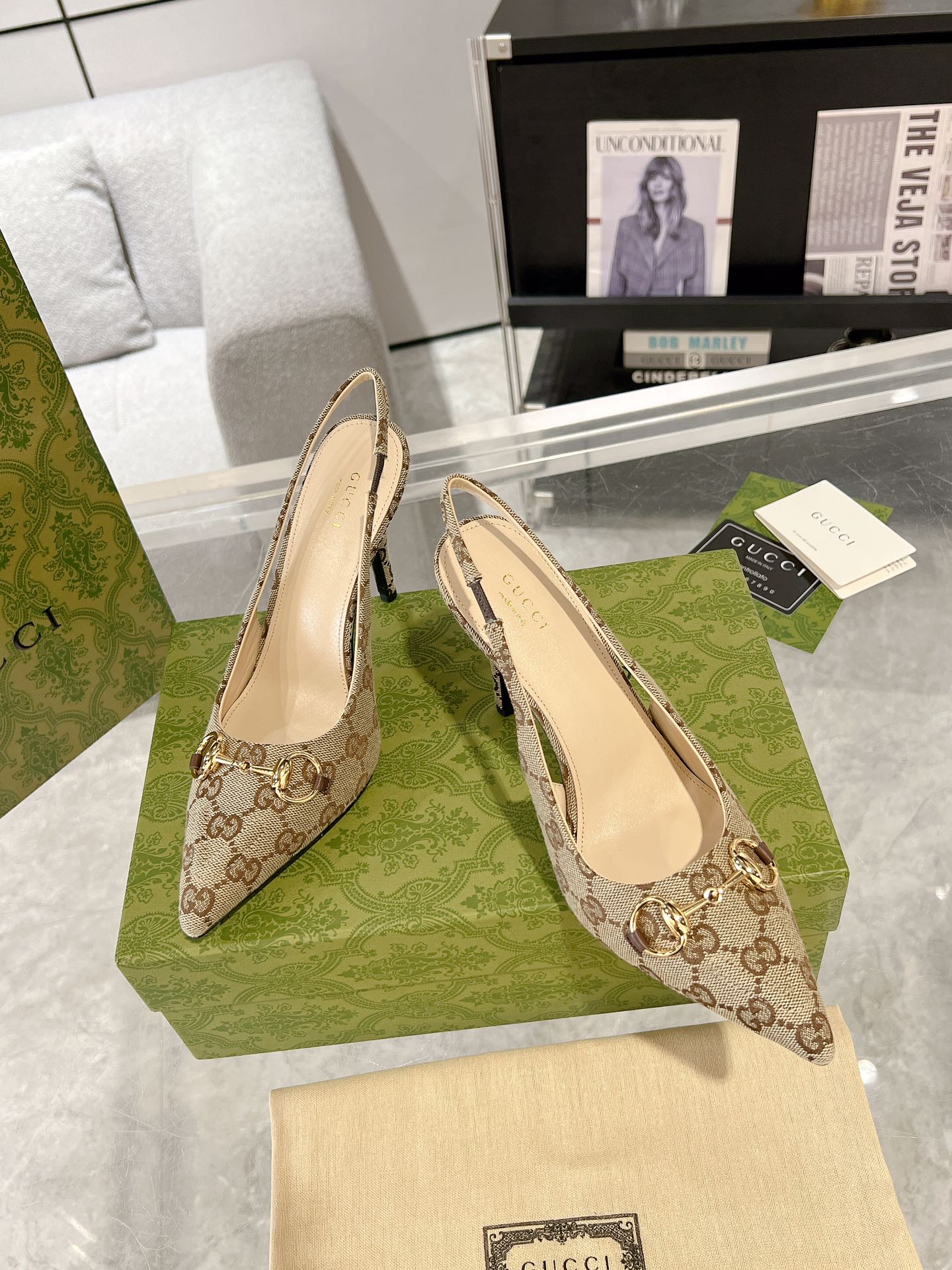 HORSEBIT SLINGBACK 105 IN TAN BEIGE CANVAS