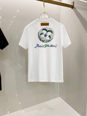 LV T-SHIRT WHITE COTTON HAND-PAINTED LOGO 238851