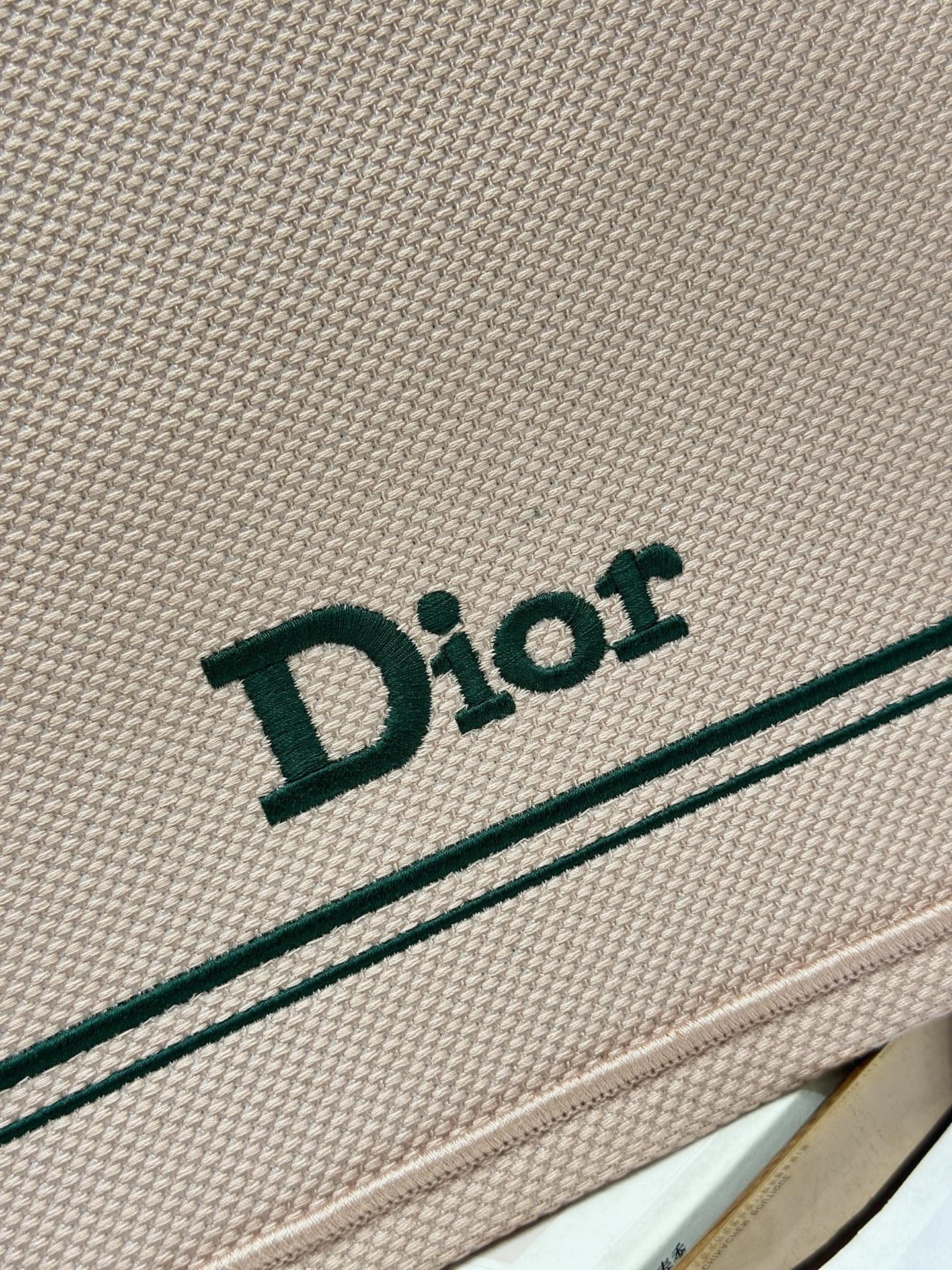 DIOR 26S BOOK TOTE BAG 42 IN PINK EMBROIDERED LETTERING FABRIC