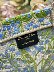 DIOR 26S BOOK TOTE BAG 36 IN  MUTICOLOR BAYADERE FABRIC