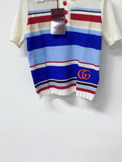GUCCI 26S SHORT-SLEEVE KNIT POLO SHIRT 554