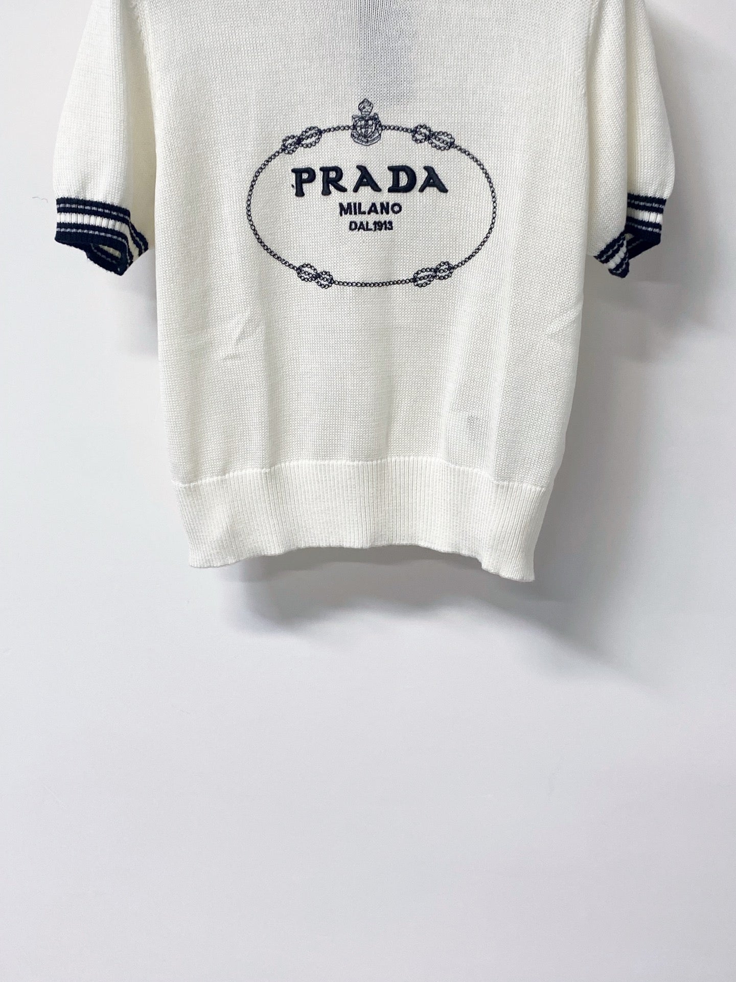 PRADA 26S SHORT-SLEEVE KNIT TOP 1176