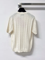 MIUMIU 26S SHORT-SLEEVE KNIT CARDIGAN 1455