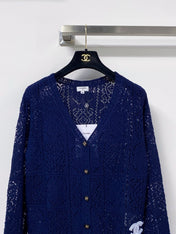CHANEL 26S LACE KNIT V-NECK CARDIGAN 1524