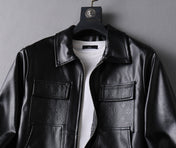 LV BLACK LAMBSKIN SHIRT JACKET 238998
