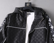 LV HOODED JACKET BLACK MIX WHITE MONOGRAM 239001