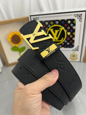 LV 25S BELT 38 MM IN BLACK CALFSKIN 593284