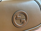 BLONDIE LARGE TOP HANDLE BAG 32 IN BROWN CALFSKIN