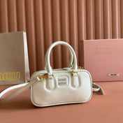 ARCADIE BAG 19 WHITE IN CALFSKIN GOLD HARDWARE