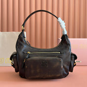 MIUMIU 26S POCKET BAG 38 IN BLACK CALFSKIN GOLD HARDWARE