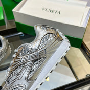 BOTTEGA VENETA 26S ORBIT SNEAKERS IN SILVER TECHNICAL MESH
