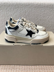 FORTY2 SNEAKERS WITH BLACK STAR AND WHITE LEATHER HEEL TAB