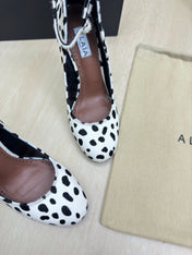 DECOLLETE PUMPS IN BLACK MIX WHITE DOTS HAIRCALF