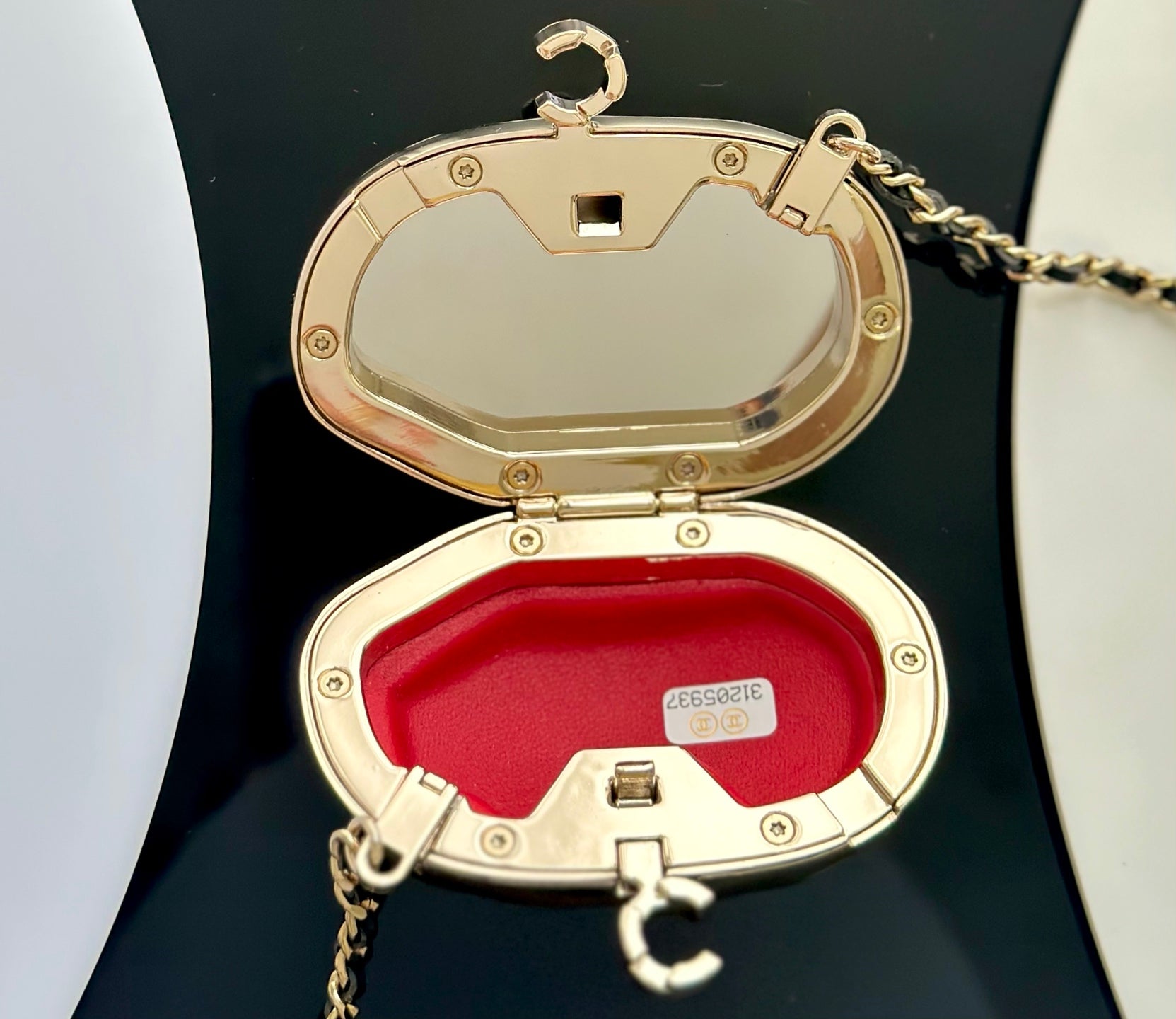 CHANEL 26S MINI BOX BAG IN LIGHT GOLD POLISHED PLATED METAL