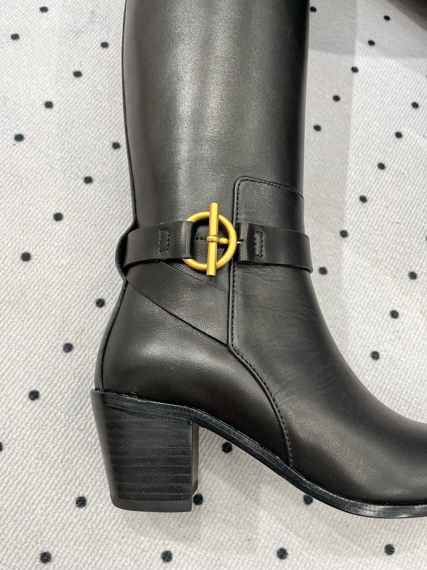 JUSTINE BOOT 6 CM IN BLACK CALFSKIN