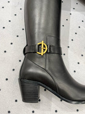 JUSTINE BOOT 6 CM IN BLACK CALFSKIN