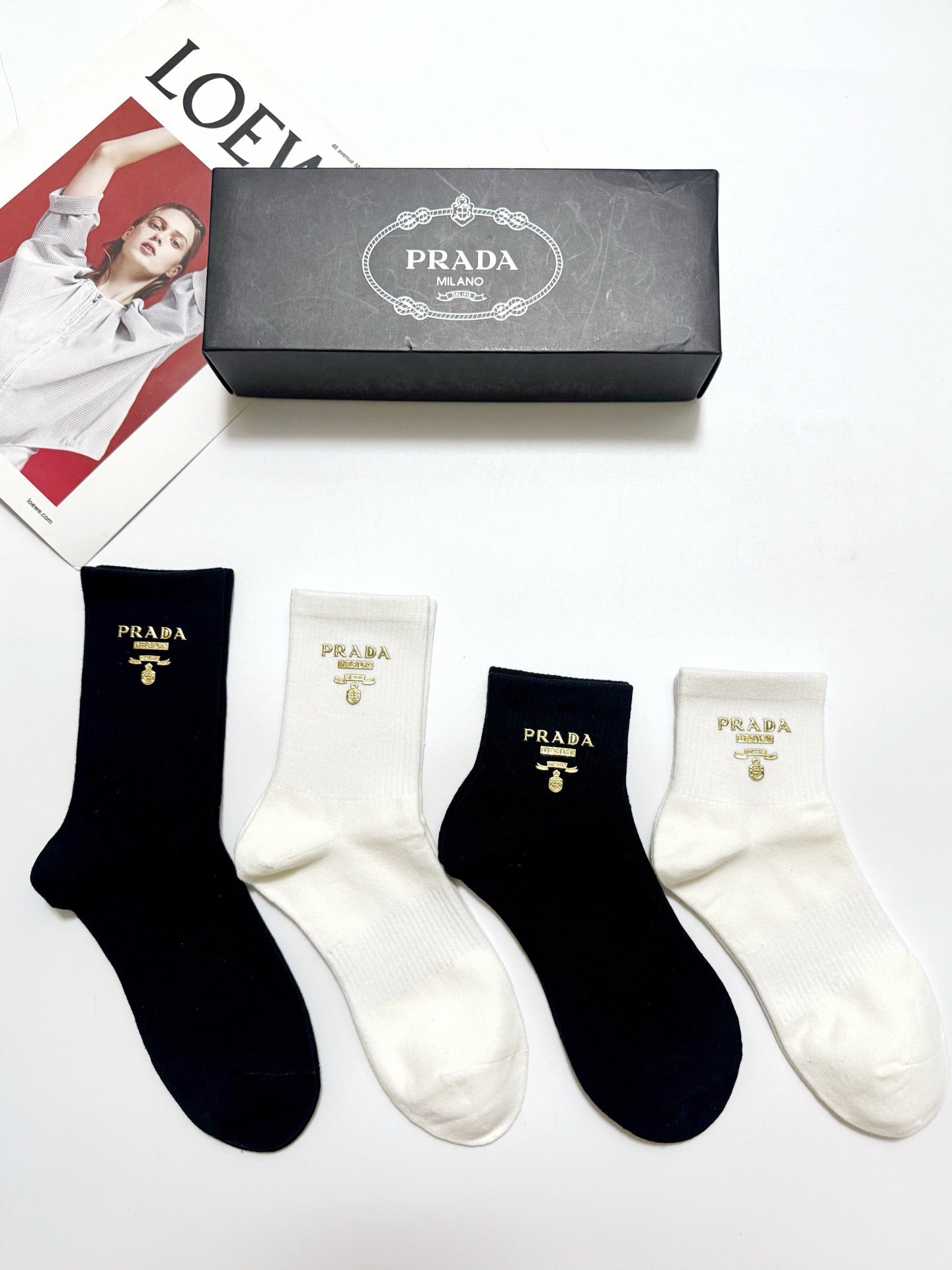 PRADA 26S ANKLE SOCKS 421101 (1 BOX)