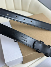 SMALL TRIOMPHE BELT 18 MM BLACK LEATHER GOLD HARDWARE