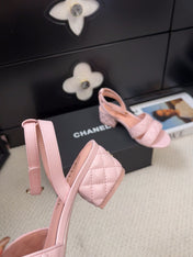 25C Sandal 45mm Open Heel Pink Lambskin 233489