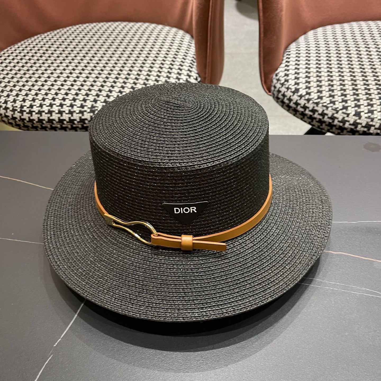 DIOR 26S STRAW BOATER HAT STYLE 200