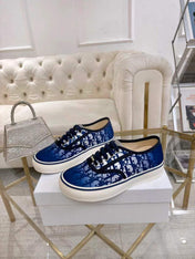 DIOR 26S LOW-TOP SNEAKERS IN BLUE DIOR OBLIQUE CANVAS