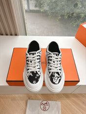 GET SNEAKER IN BLACK MIX WHITE MAXI CANVAS AND CALFSKIN