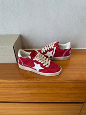 BALL STAR SNEAKERS WHITE STAR IN RED SUEDE AND CALFSKIN