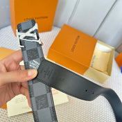 LV 25S BELT 40 MM IN BLACK MIX GREY CALFSKIN 593223