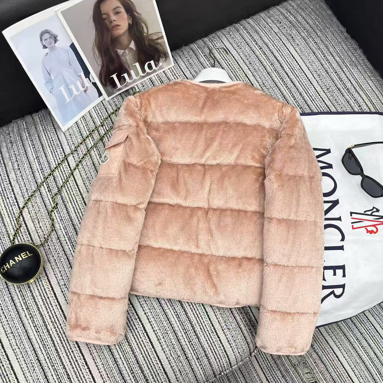 MONCLER 25S TEDDY FLEECE ROUND-NECK JACKET 192