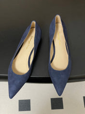 GIANVITO ROSSI 26S FLATS IN NAVY BLUE SUEDE