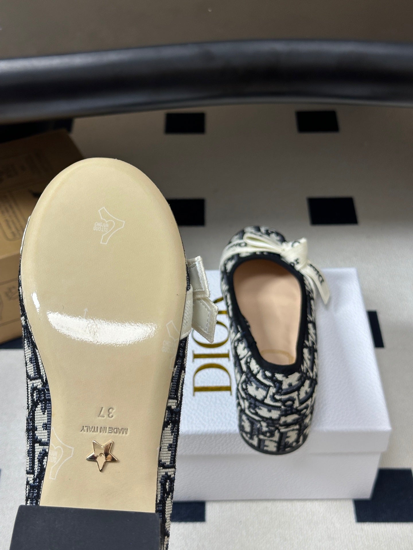 DIOR 26S J'ADIOR BOW PUMPS 35MM IN BLUE DIOR OBLIQUE EMBROIDERED CANVAS