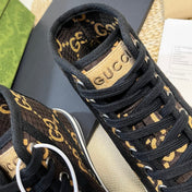 GG Tennis 1977 High Top Sneaker  Black Brown Caro