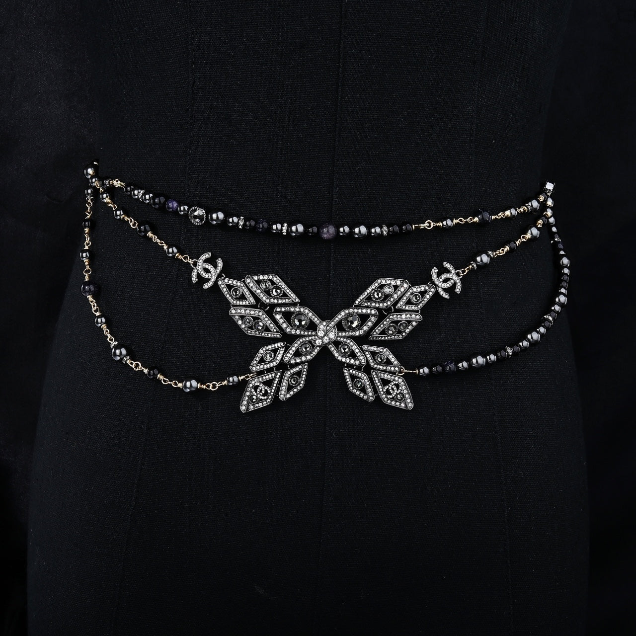 CHANEL 25S CHAIN BELT STONE-EMBELLISHED 611726
