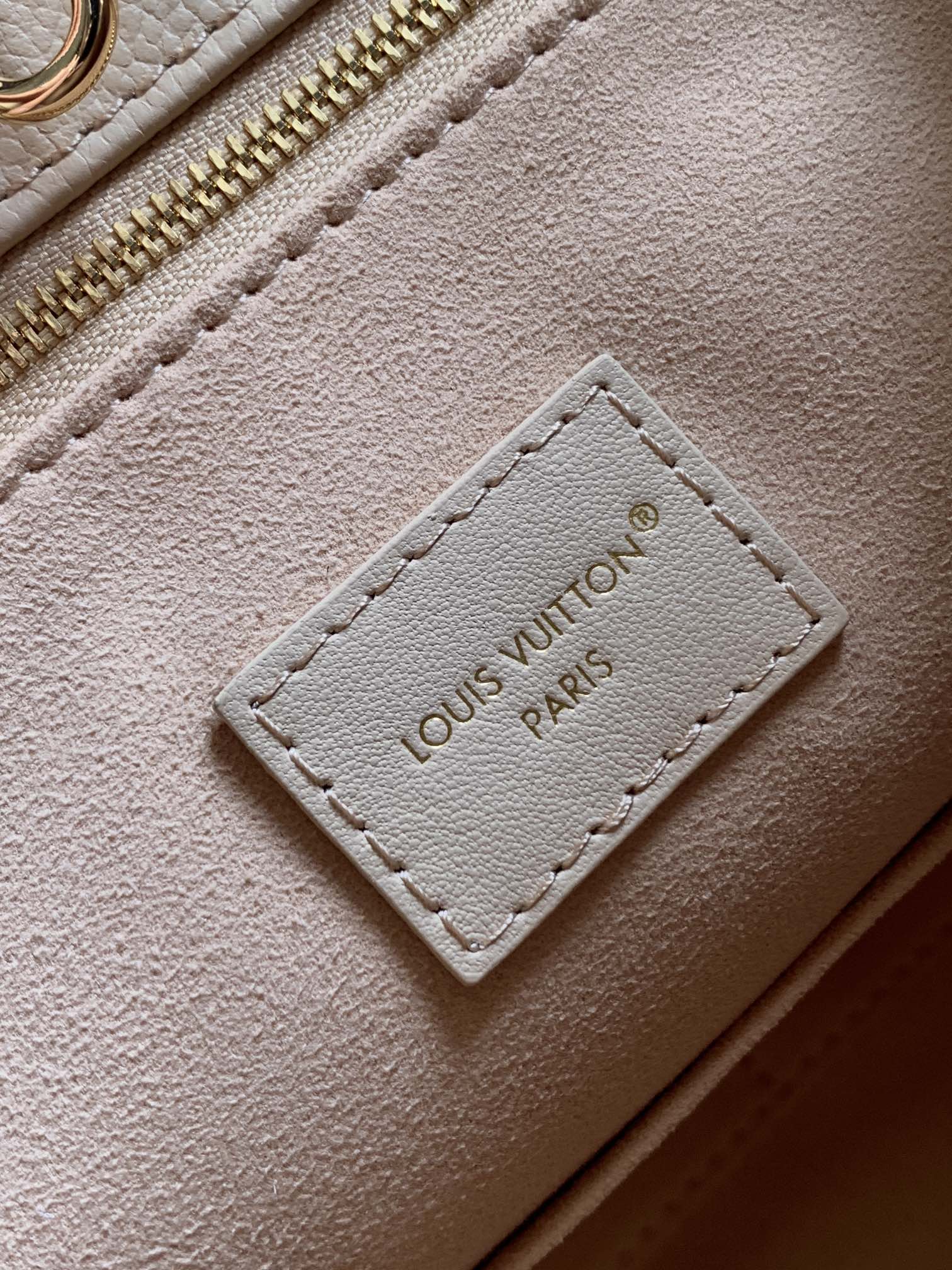 ONTHEGO 35 IN LIGHT BEIGE MONOGRAM CALFSKIN