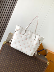 NEVERFULL MM TOTE BAG 32 IN WHITE MIX PINK CALFSKIN