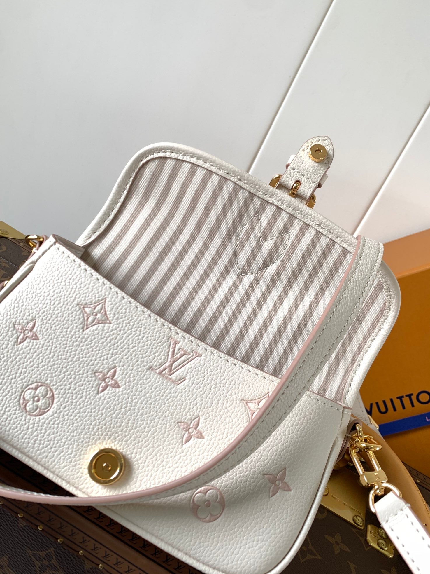 NANO DIANE 19 IN WHITE MIX PINK MONOGRAM EMPREINTE LEATHER