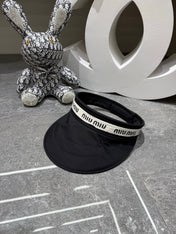MIUMIU 26S COTTON VISOR CAP IN BLACK 343705