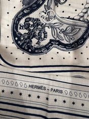 HERMES 26S SCARF 140 IN SILK AND CASHMERE 495969