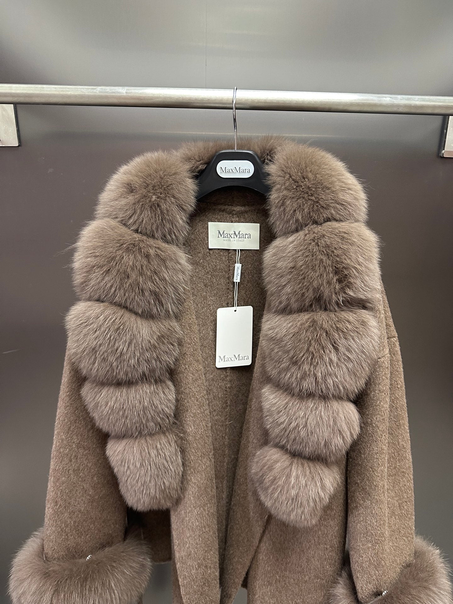 MAXMARA 26S FUR-TRIMMED WOOL JACKET 248