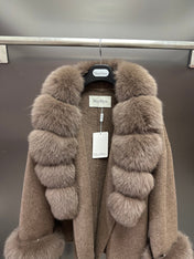 MAXMARA 26S FUR-TRIMMED WOOL JACKET 248