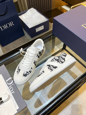 DIOR 26S B01 MATCHPOINT SNEAKER IN BLACK & WHITE OBLIQUE JACQUARD CANVAS AND SUEDE