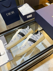 DIOR 26S B01 MATCHPOINT SNEAKER IN BLUE & WHITE OBLIQUE JACQUARD CANVAS AND SUEDE
